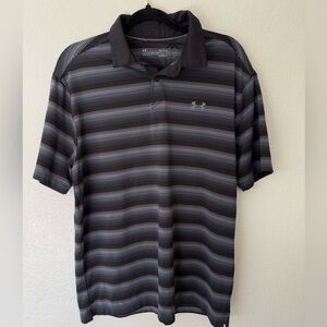 Under Armour Men's Black Striped Polo Shirt